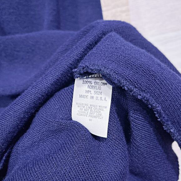 Pinnacle Vintage Orlon Acrylic Sweater Vest Navy Blue V Neck USA Mens Big 1X 1XB - Picture 6 of 6